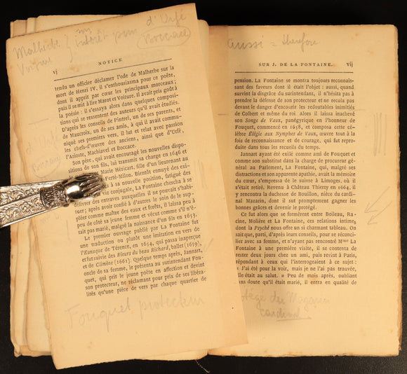 1868 Fables De La Fontaine Antiquarian French Literature Book 2vol Suit Rebind