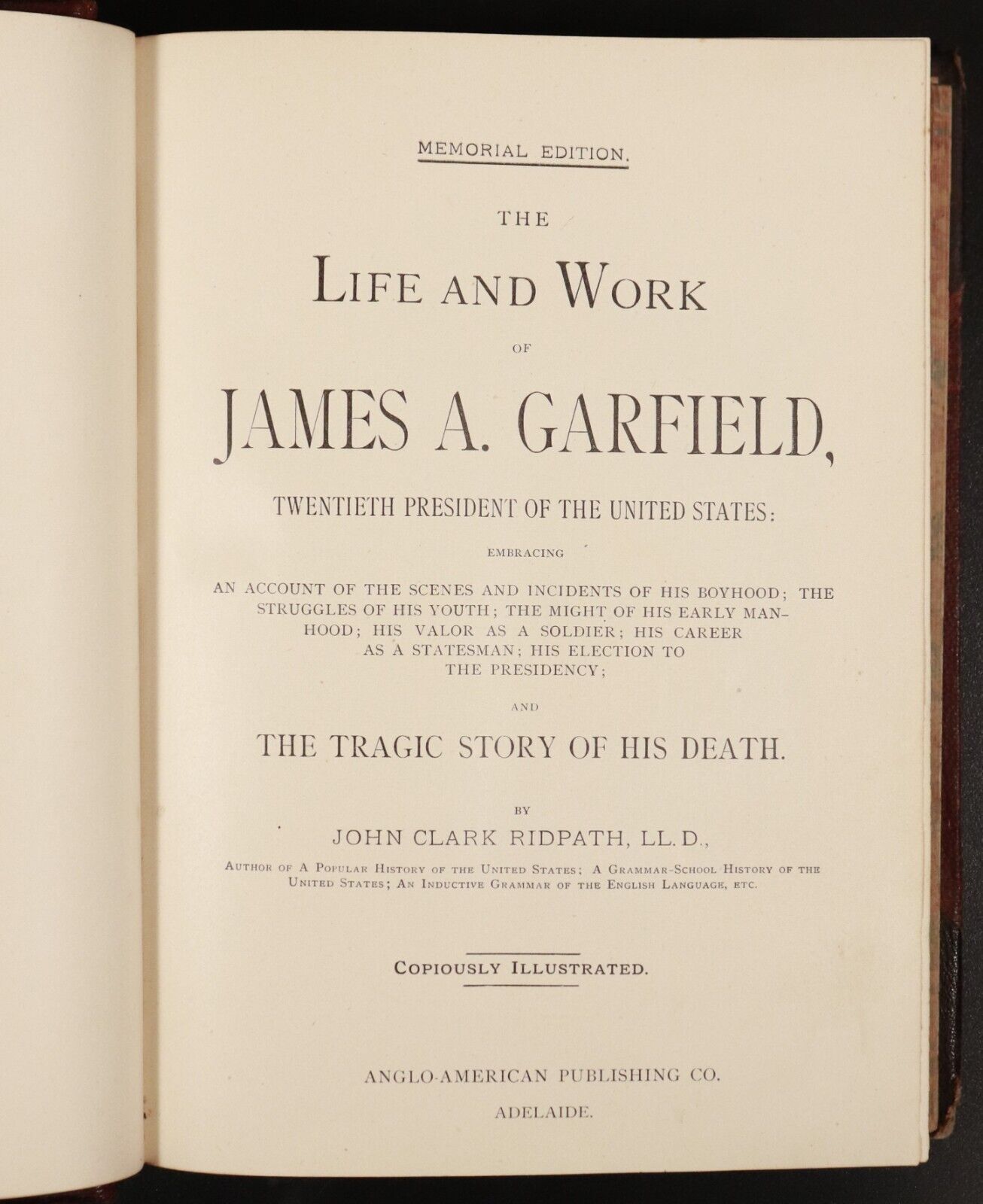 1881 Life & Work Of James A. Garfield 20th US President Antiquarian History Book