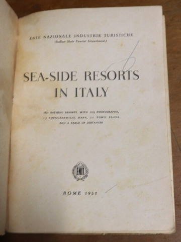 1951 Seaside Resorts In Italy - Vintage Italian Travel & Tourist Guide Book - 0
