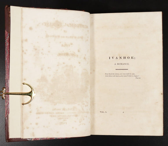 1822 6vol Historical Romances by Walter Scott Antiquarian Fiction Book Set