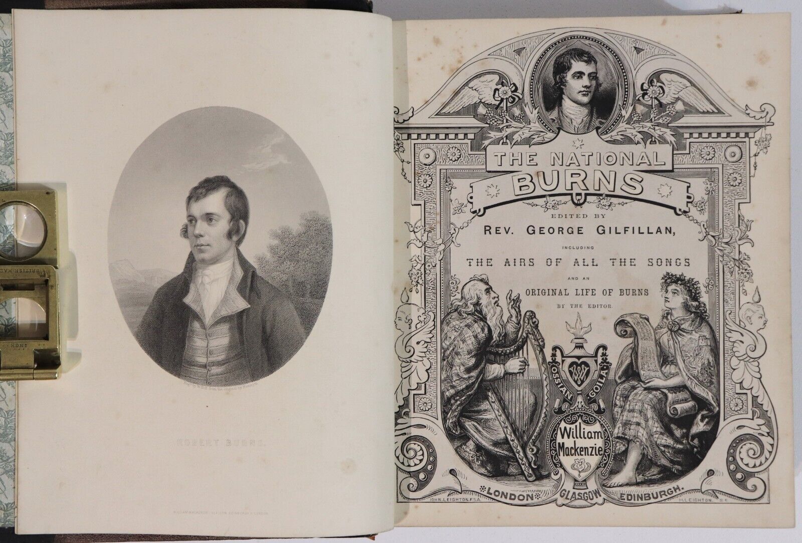 c1880 The National Burns by Rev George Gilfillan Antique Scottish History Book