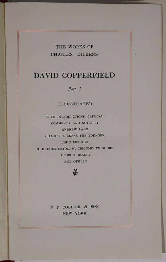 1911 2vol David Copperfield by Charles Dickens Antique British Fiction Book Set