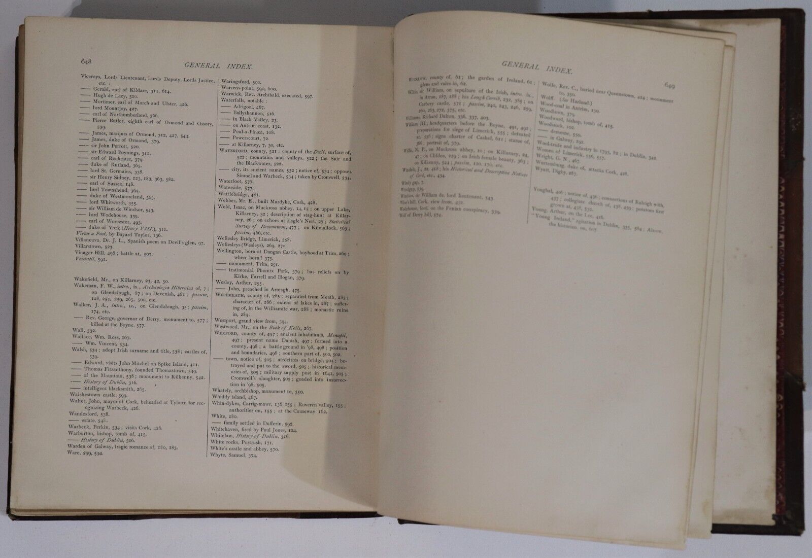 1884 Picturesque Ireland by John Savage Antiquarian Irish History Book Leather