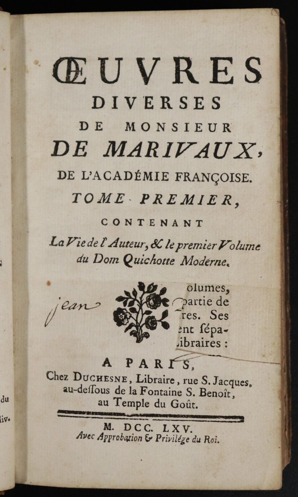 1765 2vol Oeuvres Diverses De Monsieur De Marivaux Antiquarian Literature Books