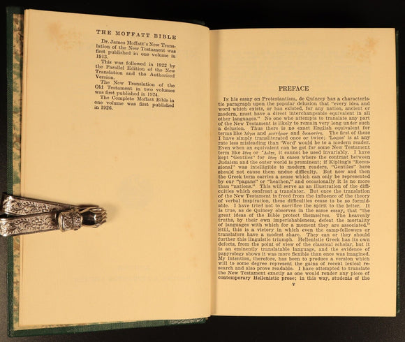 The New Testament by James Moffat c1932 Antique Illustrated Bible Leather Bind
