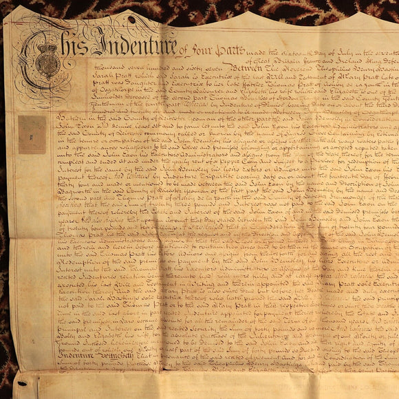 1767 Indenture Conveyance English Legal Document Manuscript Vellum Lease