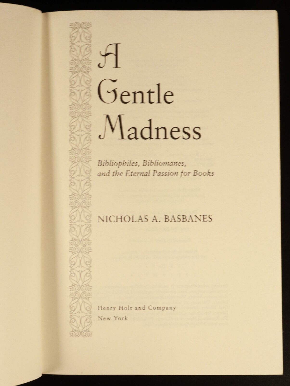 1996 A Gentle Madness by NA Basbanes American Book Collecting Reference Book