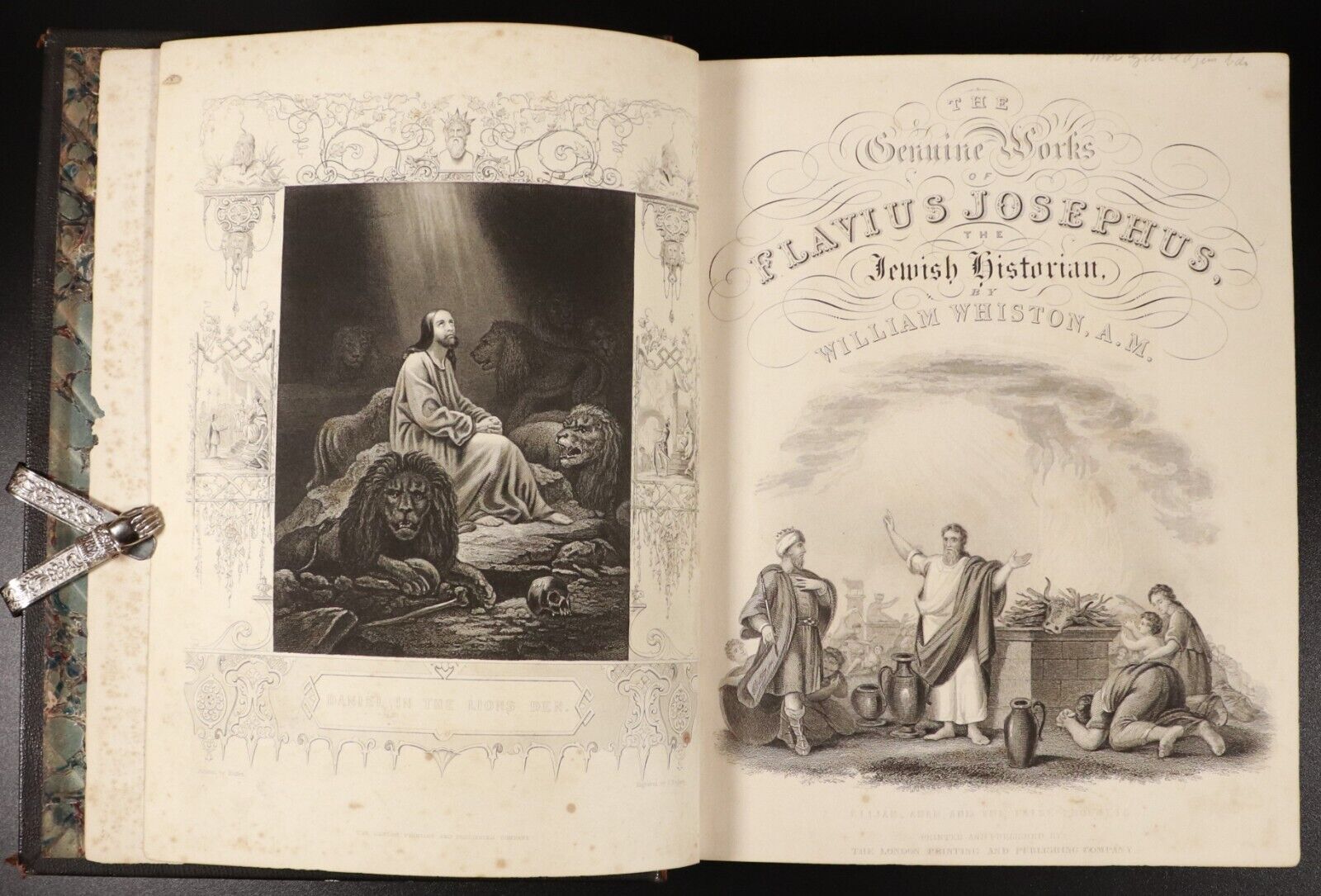 c1850 Complete Works Of Flavius Josephus Antiquarian Jewish History Book Leather