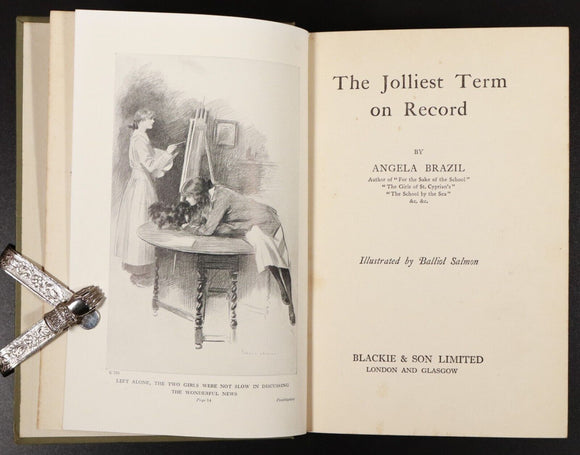c1920 The Jolliest Term On Record by Angela Brazil Antique Fiction Book B Salmon