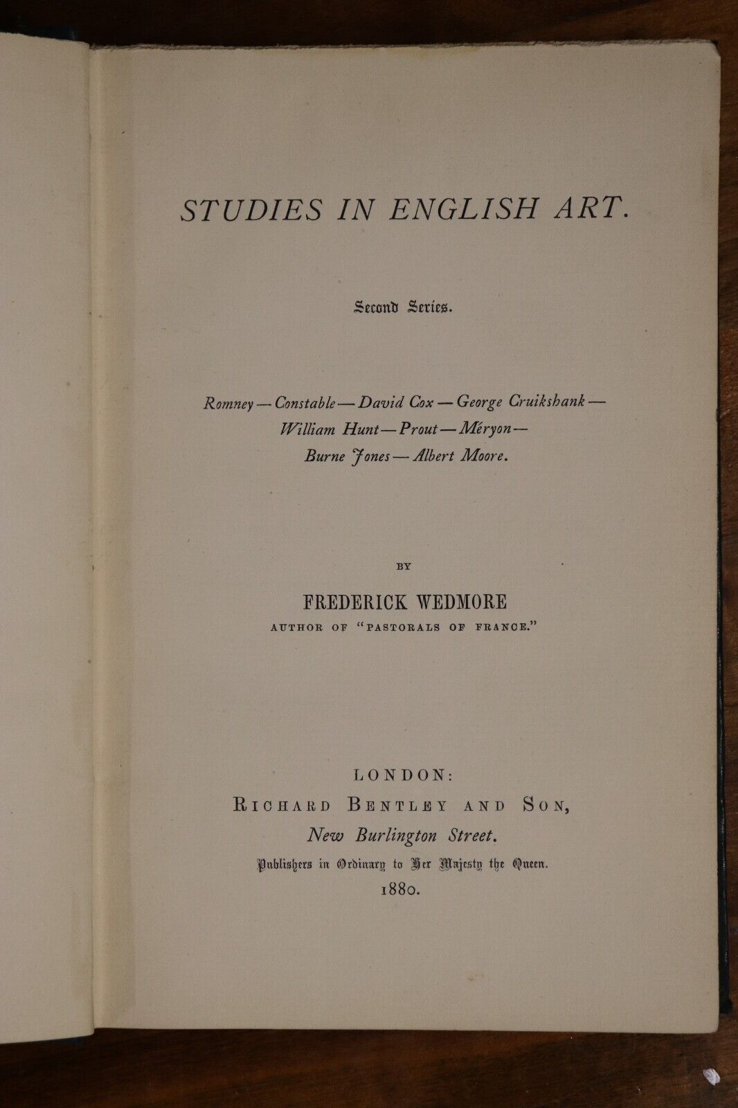 1880 Studies In English Art by F Wedmore Antique British Art History Book