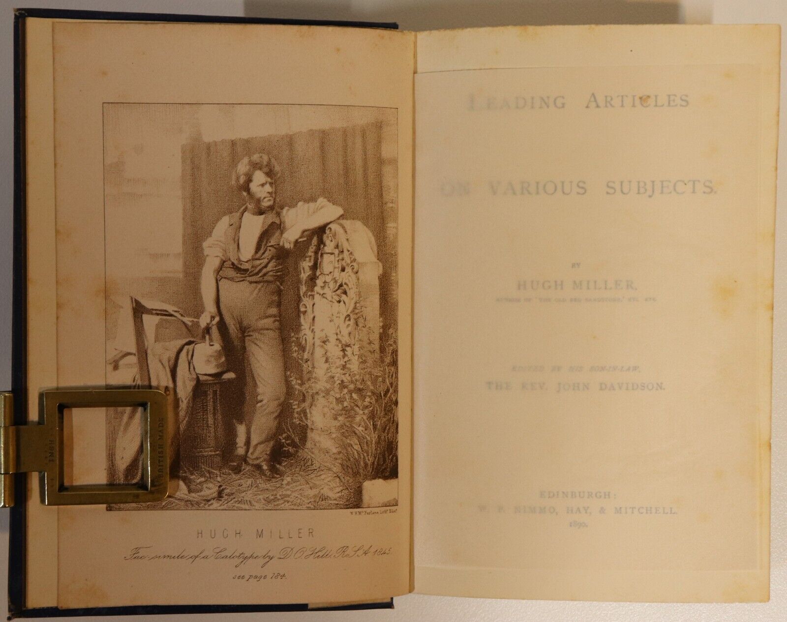 1890 Leading Articles Various Subjects Hugh Miller Antique Scottish History Book