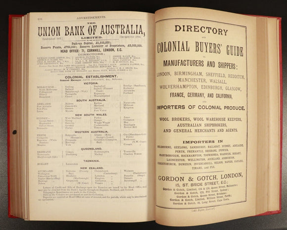 1897 Australian Handbook Directory Business Guide Antiquarian Reference Book