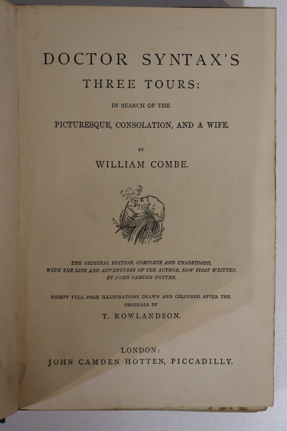 1869 Doctor Syntax's Three Tours by William Combe Antique British Fiction Book