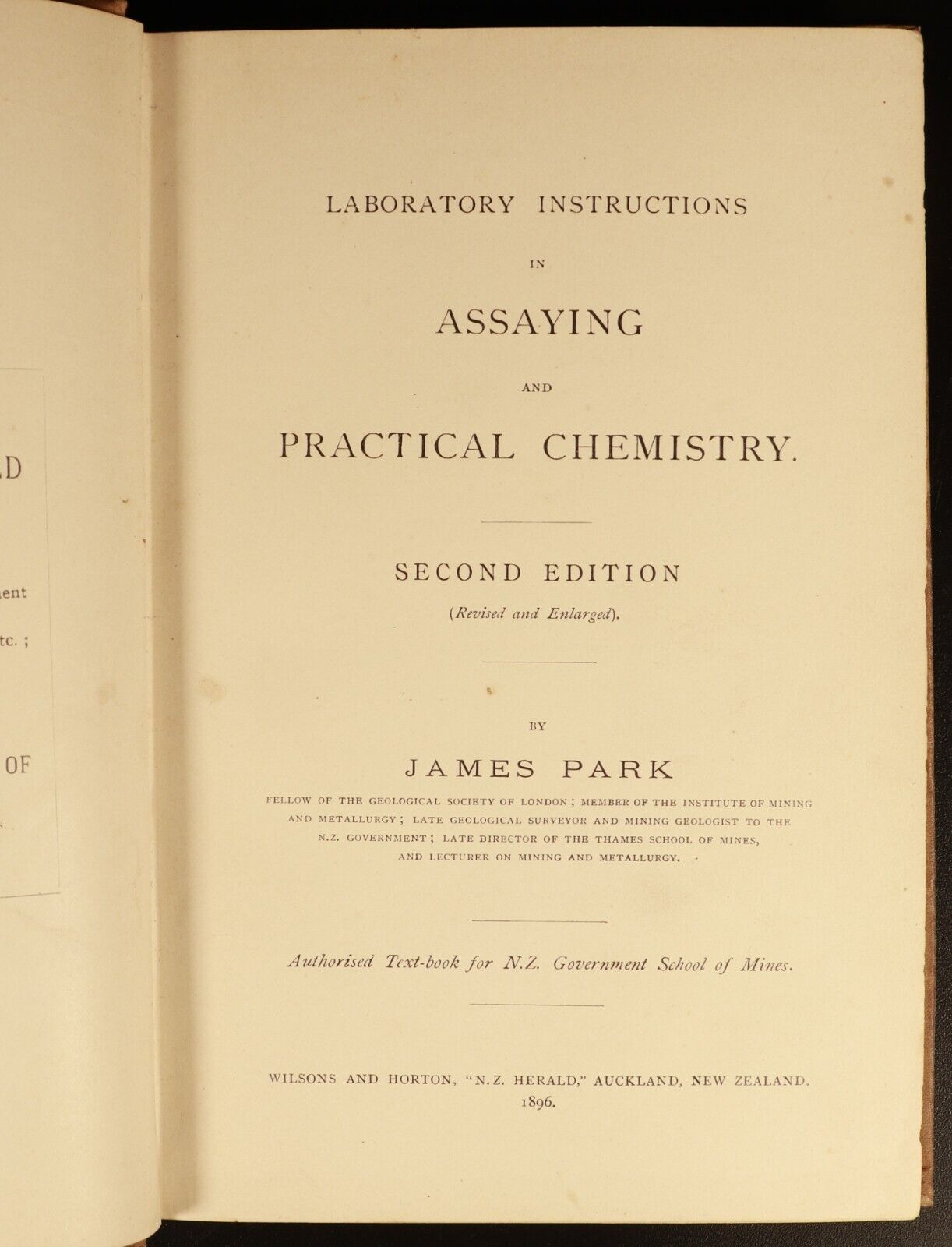 1896 Assaying & Practical Chemistry by J Park Antique Gold Mining Reference Book