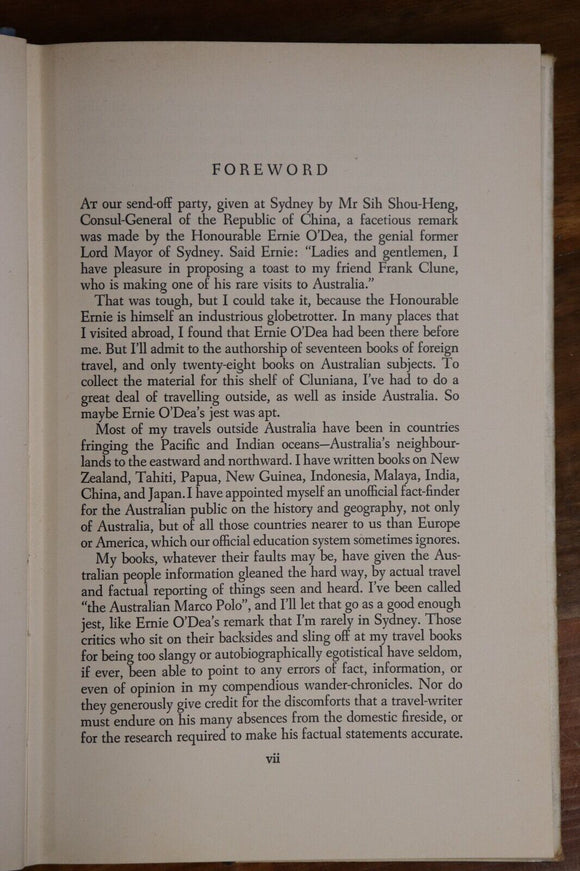 1958 Flight To Formosa by Frank Clune 1st Ed. Australian Travel History Book