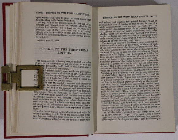 1911 2vol Martin Chuzzlewit by Charles Dickens Antique British Fiction Book Set