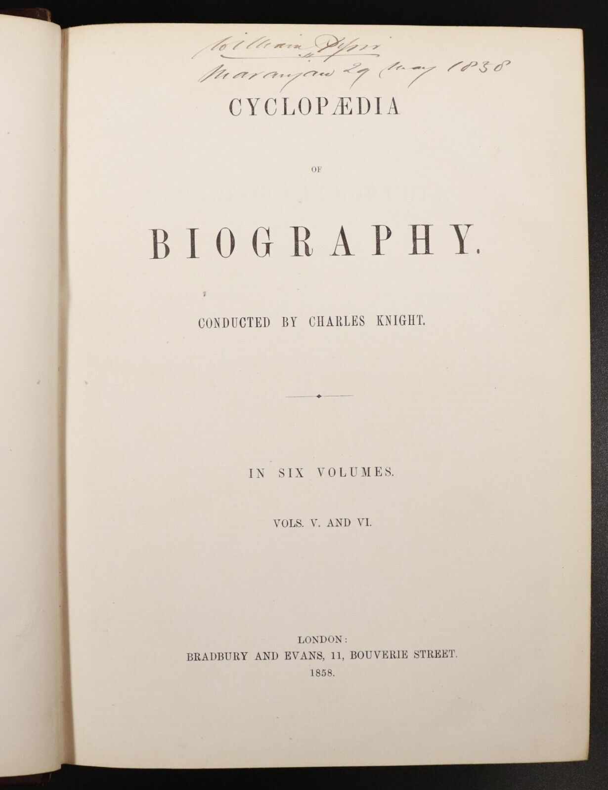 1858 Cyclopaedia Of Biography by Charles Knight Antiquarian British History Book