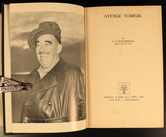 Avenge Tobruk by E.P. Hartshorn 1960 1st Ed British Military History Book WW2