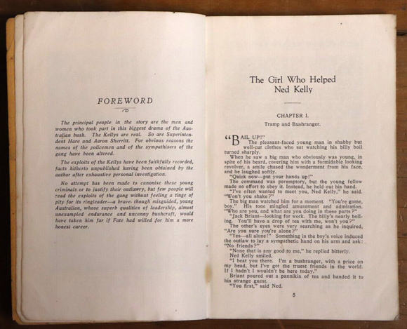 c1929 The Girl Who Helped Ned Kelly by C.E. Taylor Rare Australian Fiction Book