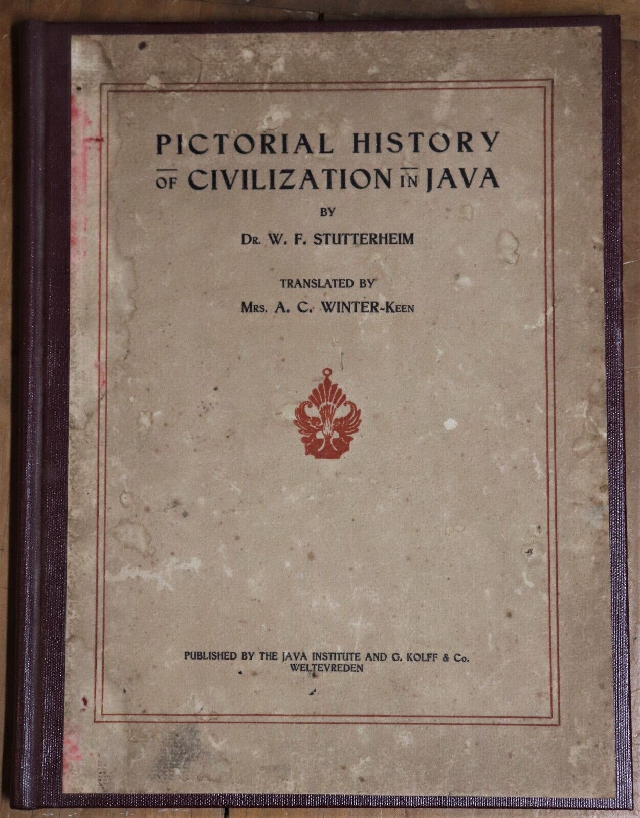 1926 History Of Civilisation In Java Stutterheim Antique Indonesian History Book