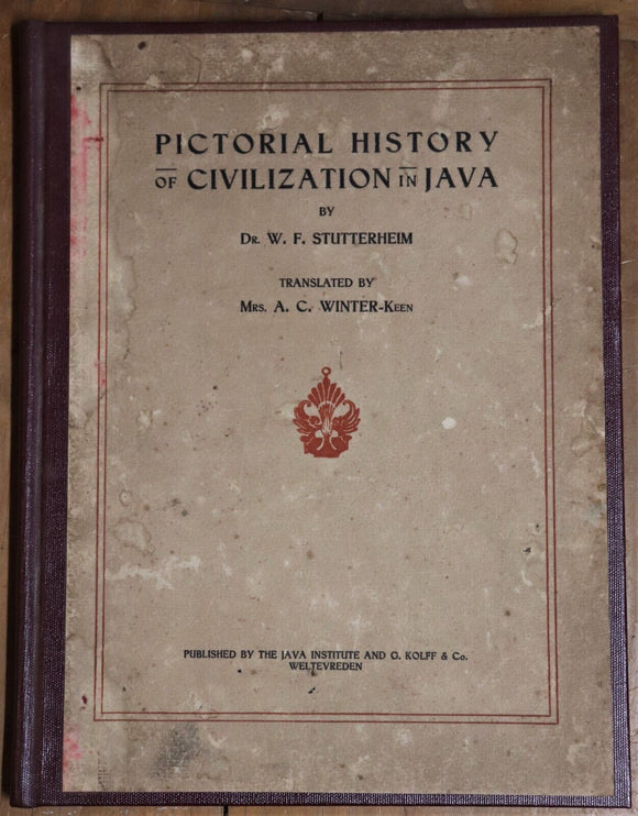 1926 History Of Civilisation In Java Stutterheim Antique Indonesian History Book