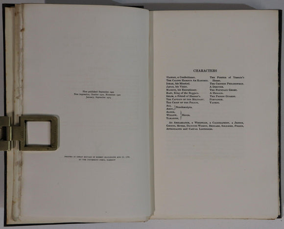 1923 Hassan: A Play In Five Acts by J.E. Flecker Ltd. Ed. Antique Book