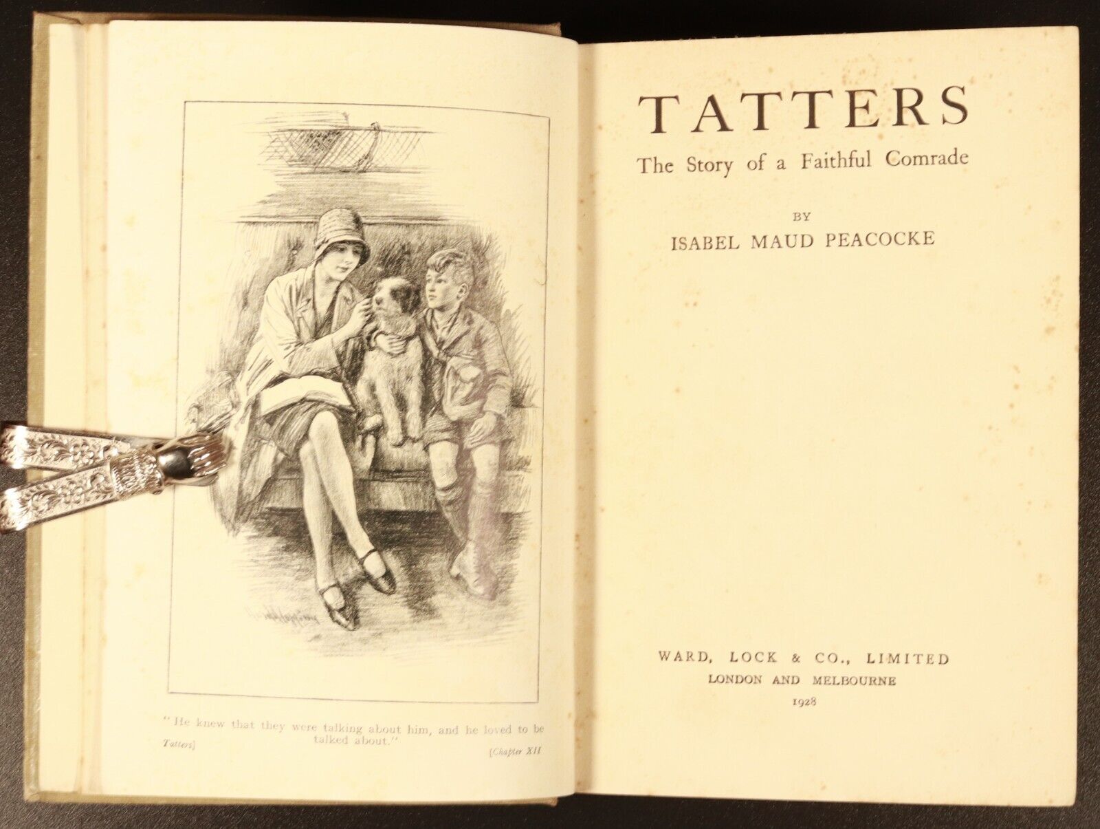 1928 Tatters by Isabel Maude Peacocke Antique Children's Book Dog Stories