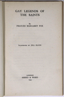 1944 Gay Legends Of The Saints Antique Religious Theology Literature Book-2