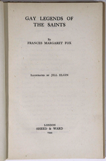 1944 Gay Legends Of The Saints Antique Religious Theology Literature Book - 0
