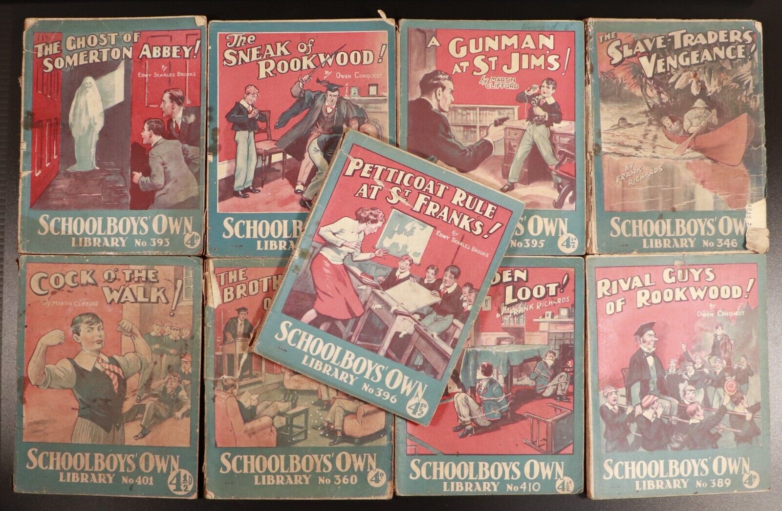 c1940 9vol Schoolboys' Own Library Antique Childrens Fiction Book Collection - 0