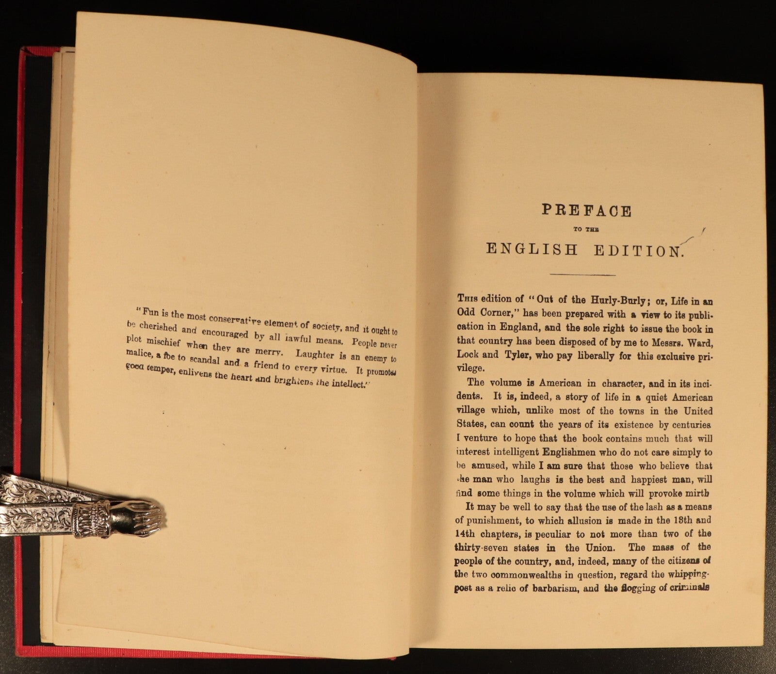 c1900 Out Of The Hurly-Burly by Max Adeler Antique American Fiction Book