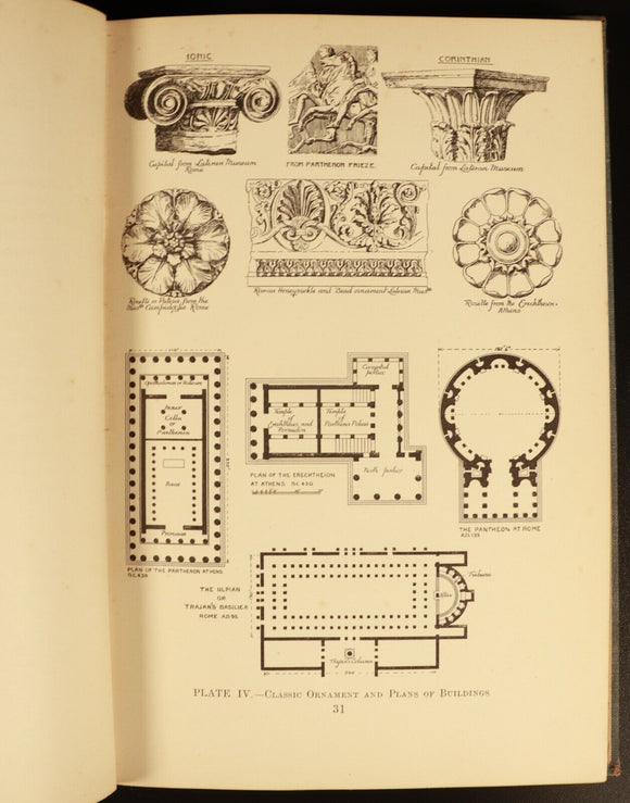 A Descriptive Handbook Of Architecture c1905 Buckmaster Antique Reference Book