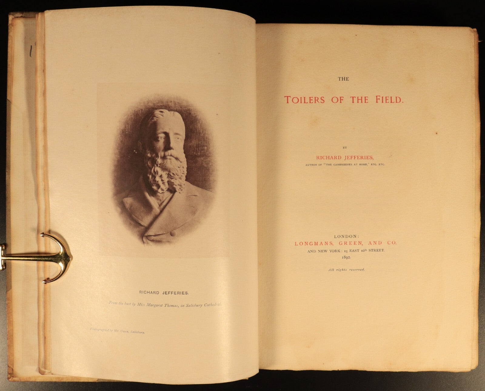 1892 Toilers Of The Field by Richard Jefferies Antique History Book Ltd Edition