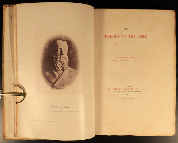 1892 Toilers Of The Field by Richard Jefferies Antique History Book Ltd Edition