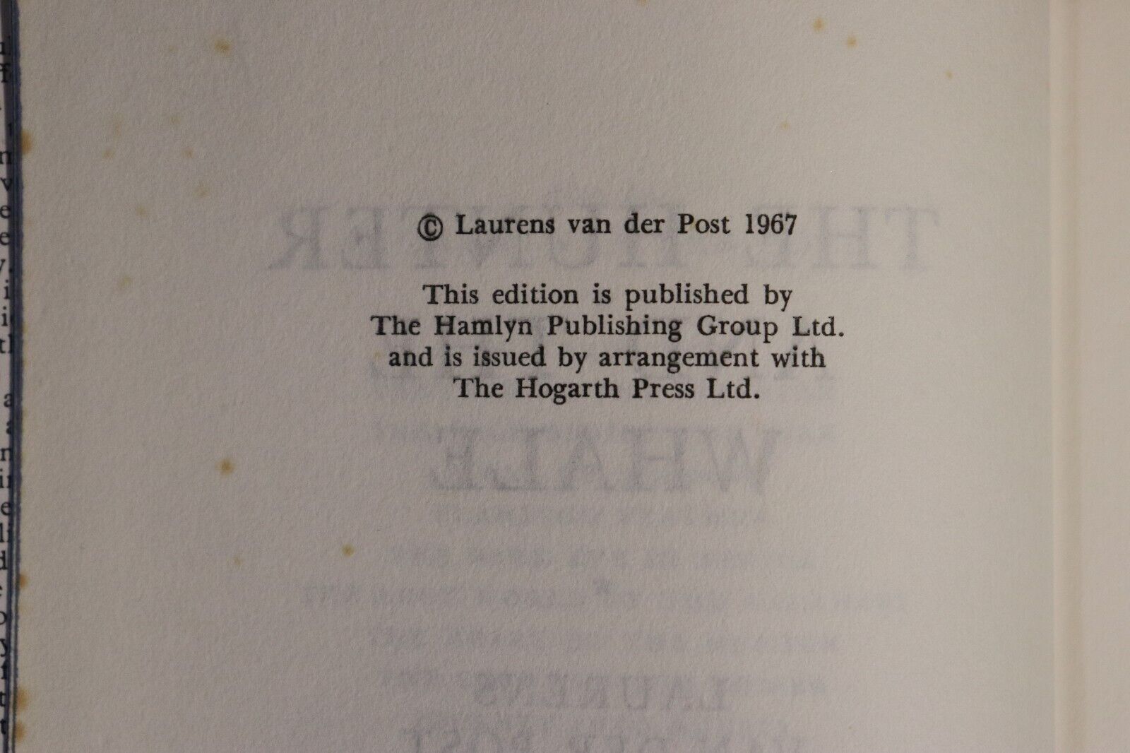 1967 The Hunter & The Whale by L Van Der Post Maritime Whaling Book
