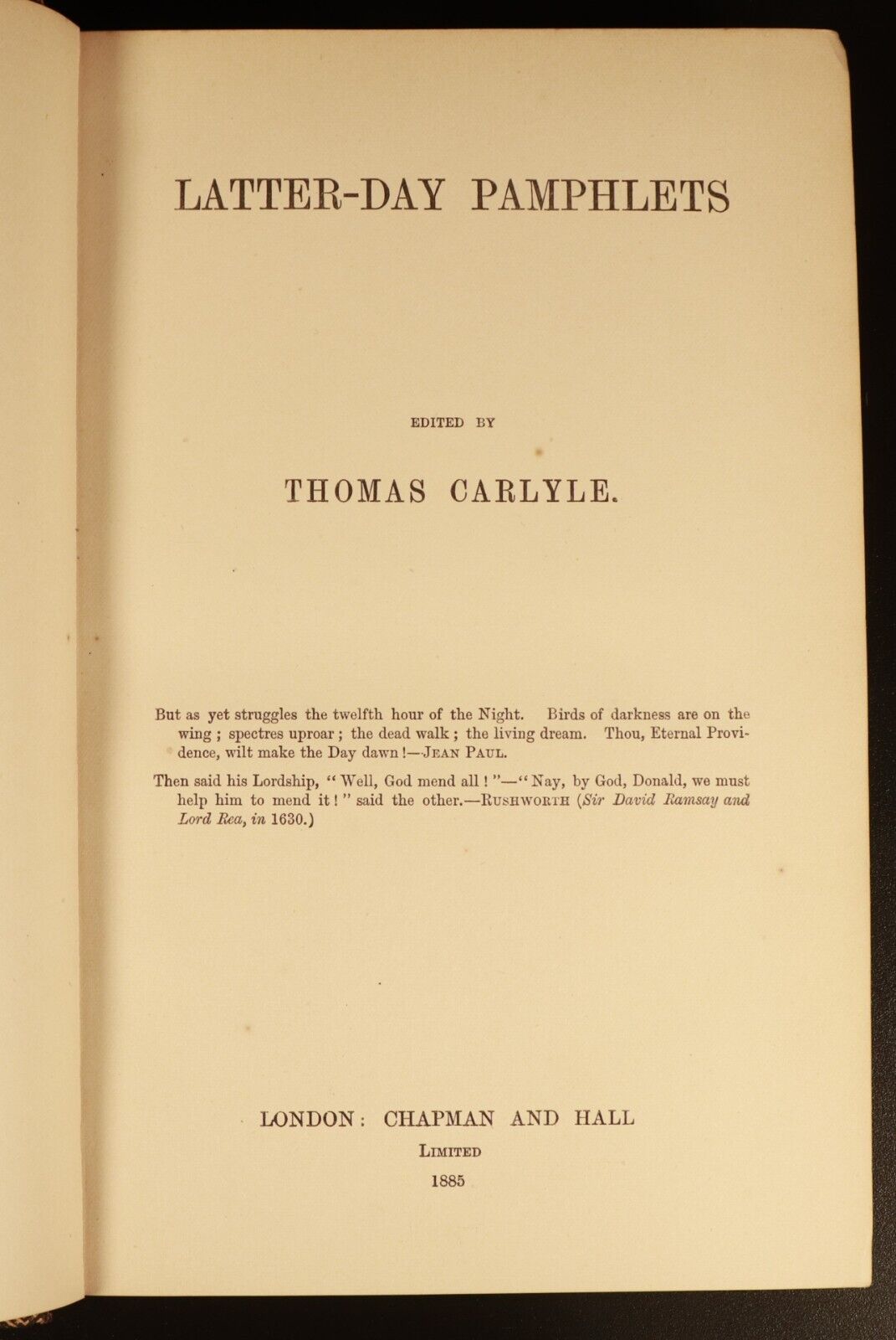 1885 Latter Day Pamphlets & Kings Of Norway Antique History Book Thomas Carlyle