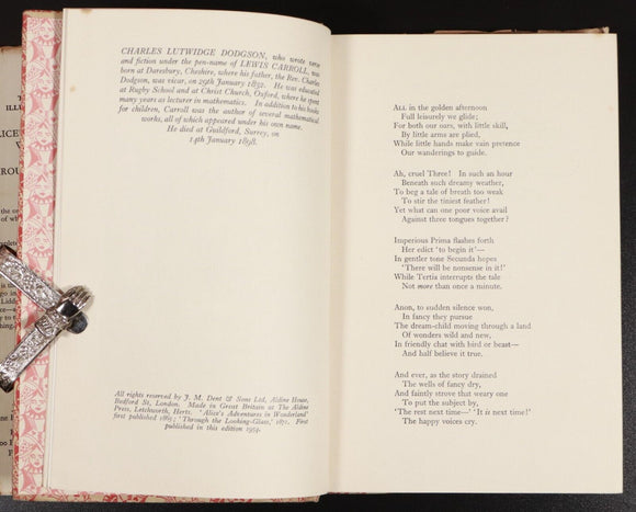 1954 Alice's Adventures In Wonderland L. Carroll Antique Fiction Book J. Tenniel