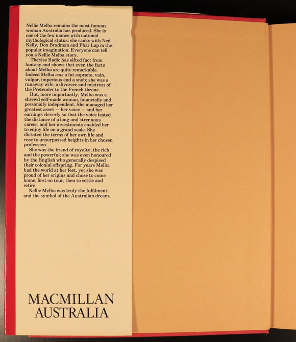 Melba The Voice Of Australia by Therese Radic 1986 Australian Theatre Book