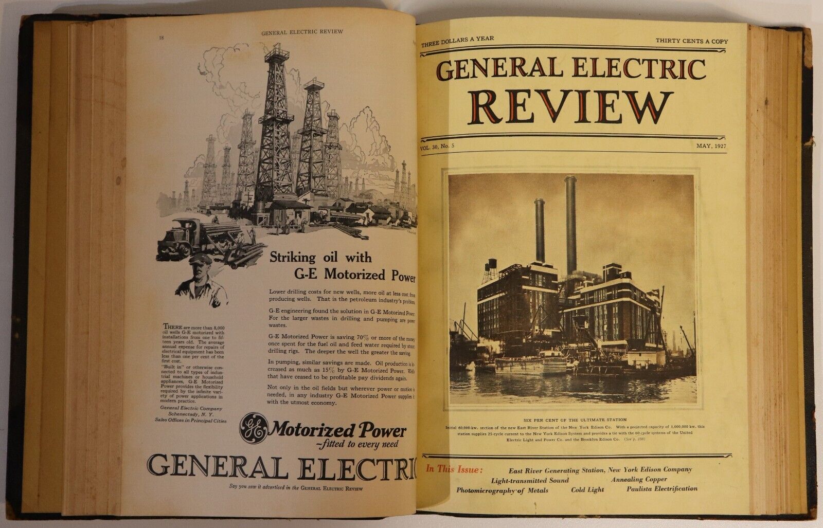 1927 General Electric Review Magazine Antique American Technical Reference Book