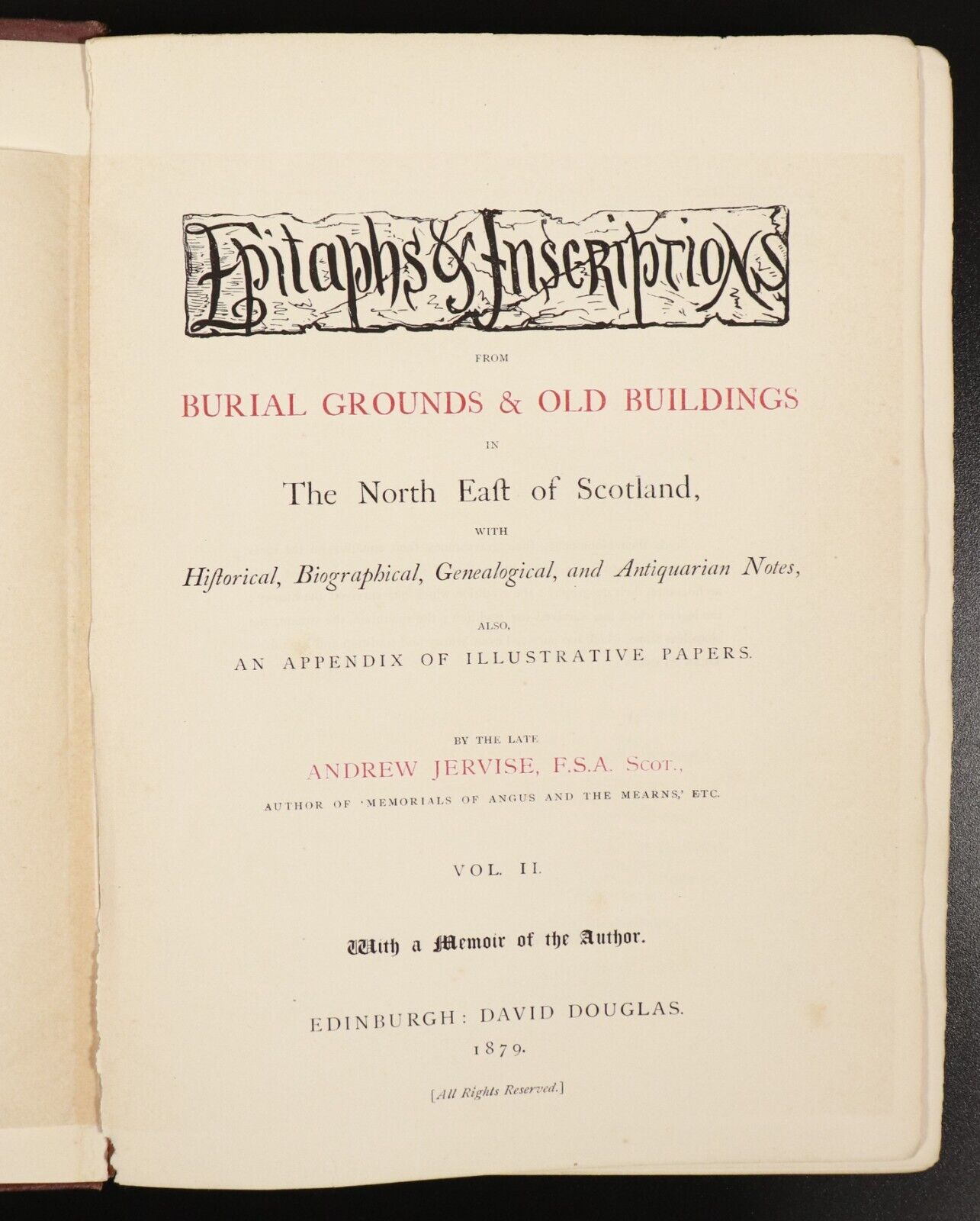 1879 Epitaphs & Inscriptions In Burial Grounds Antiquarian British History Book