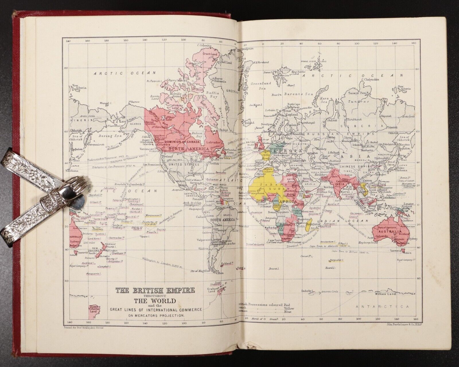 1909 A New Geography by JMD Meiklejohn Antique World Reference Maps Book - 0