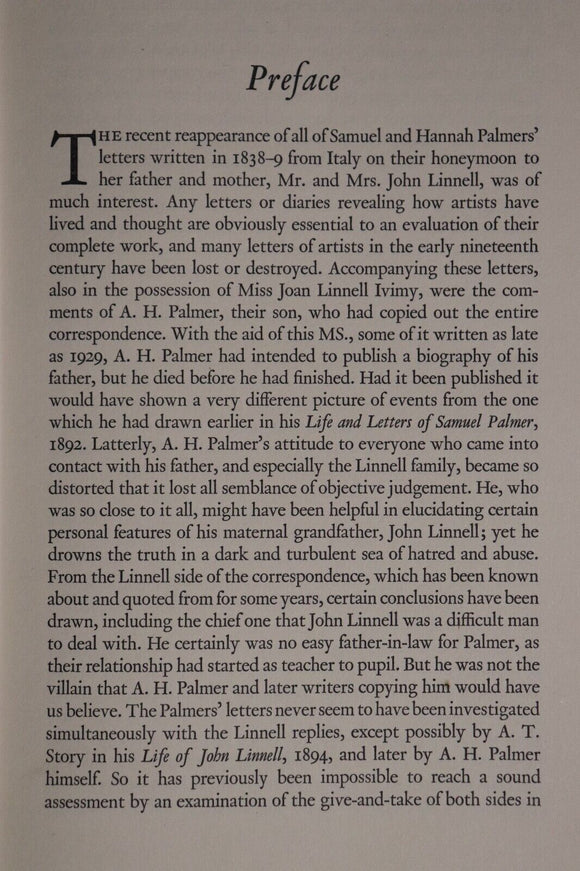 1968 Samuel Palmer's Italian Honeymoon 1st Edition Vintage Art & Travel Book