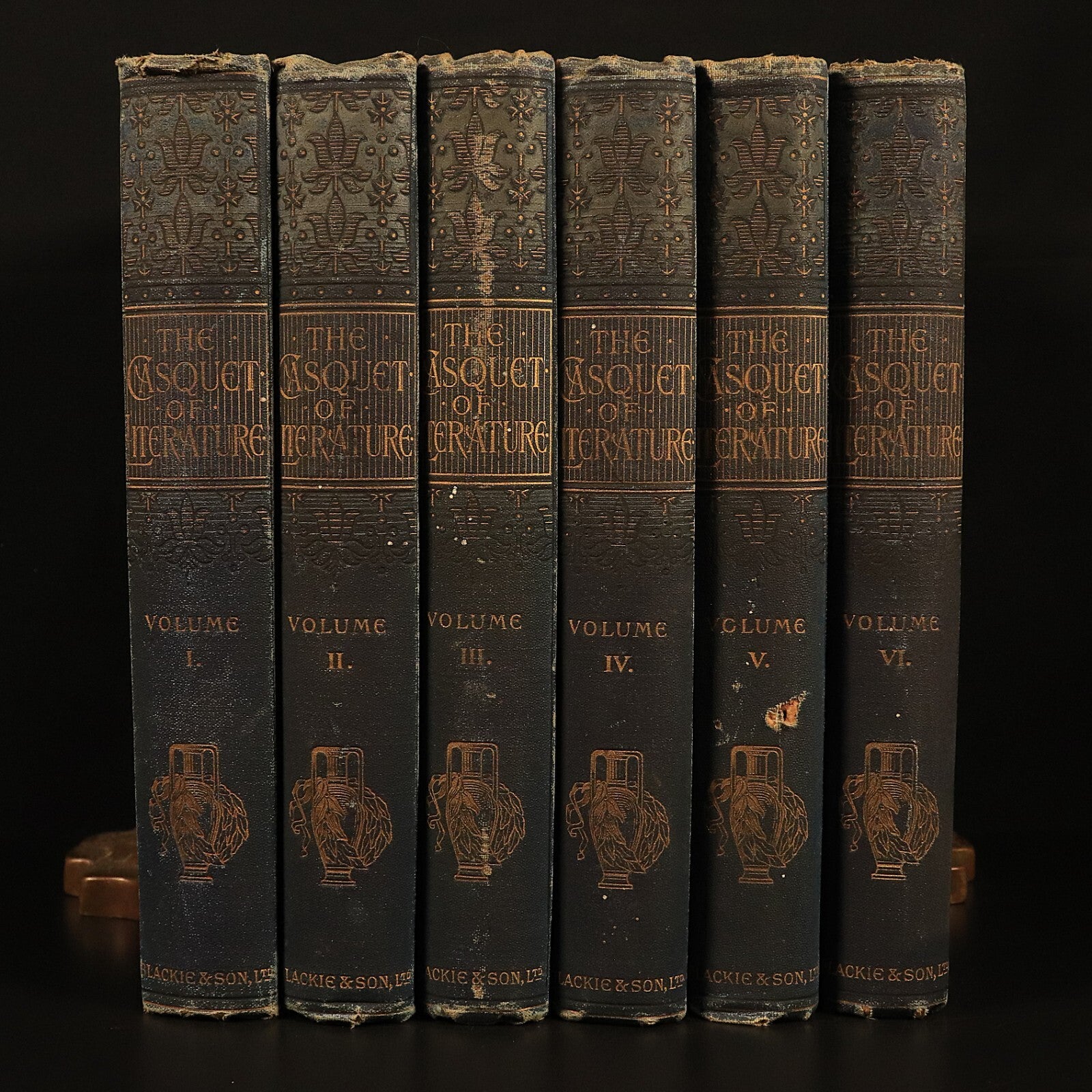 1890 The Casquet Of Literature by Charles Gibbon 6vol Antique History Book Set