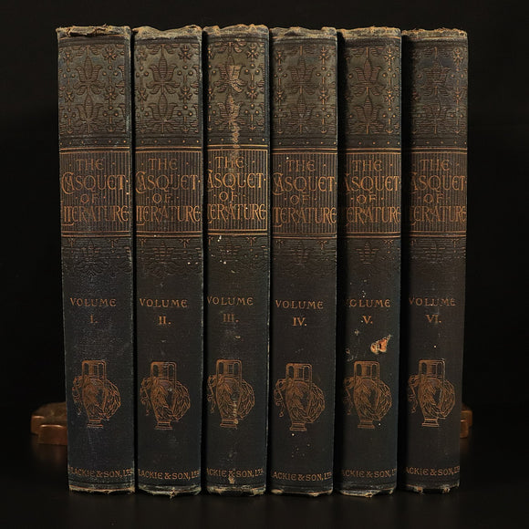 1890 The Casquet Of Literature by Charles Gibbon 6vol Antique History Book Set