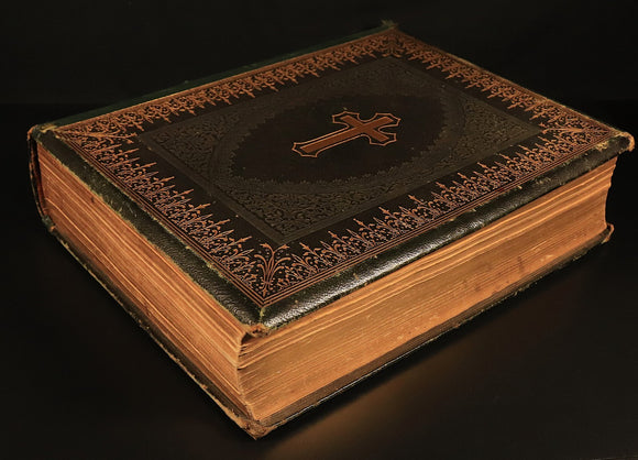 1865 The Pictorial Catholic Bible by Rev Dr Cullen Antiquarian Leather Bible