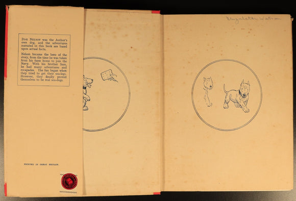 Dog Nelson A.B. by G. Campbell 1938 Antique Maritime Theme Children's Book 1st