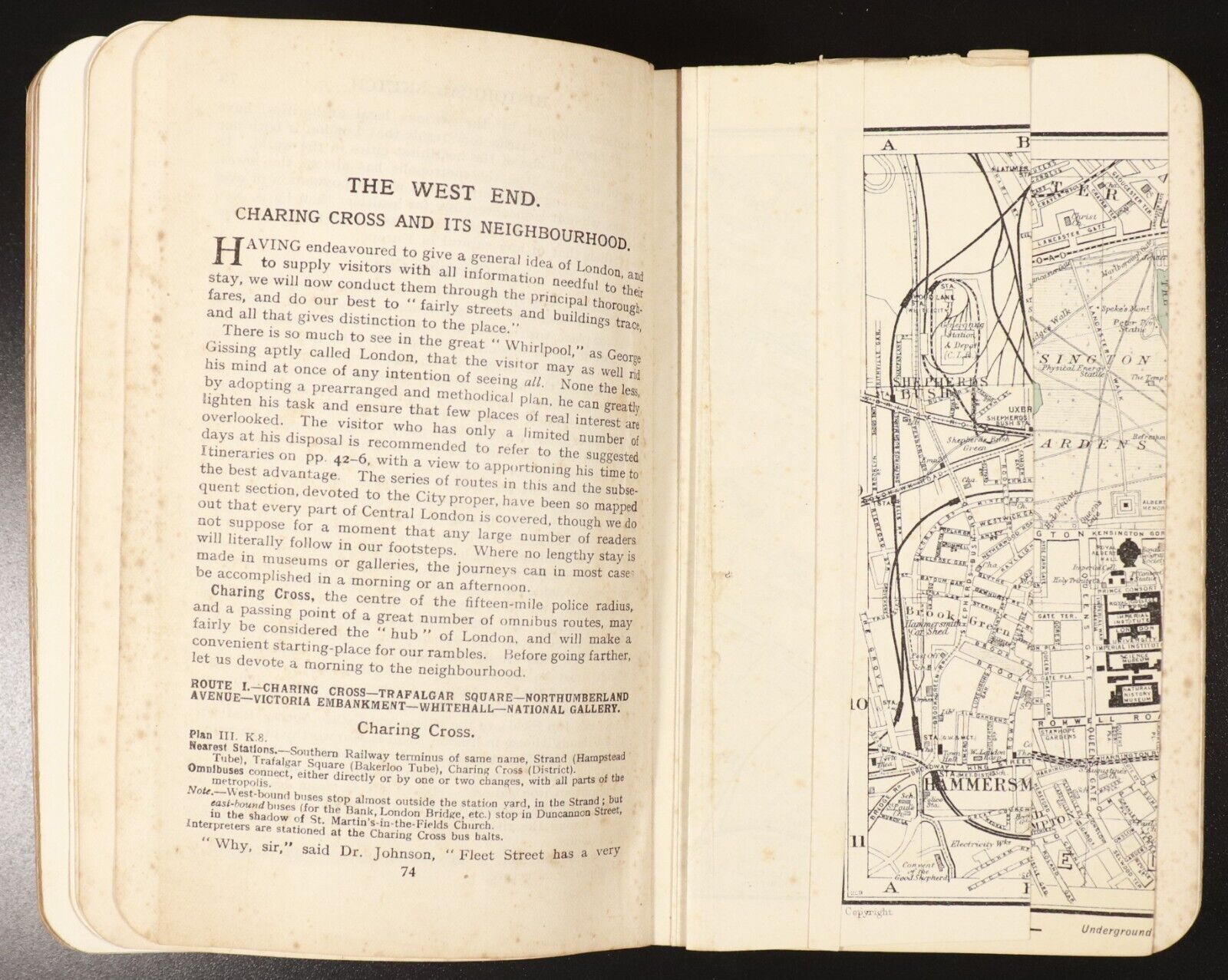 1932 Guide To London: Ward Lock & Co Antique Travel Guide Book w/Maps