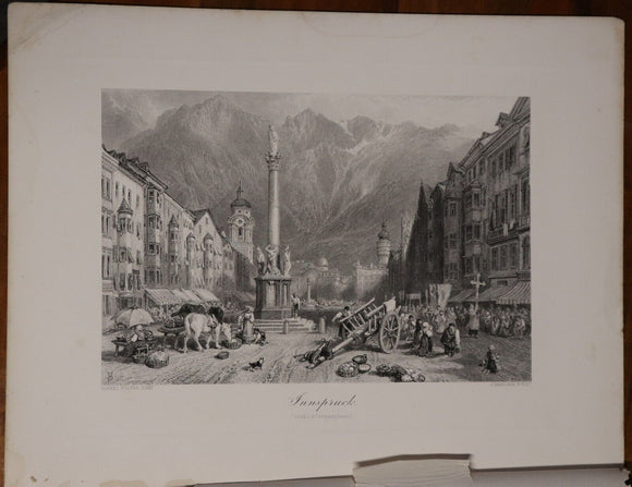 c1880 Picturesque Europe - Division 17 Rare Antiquarian Engravings Plates Book