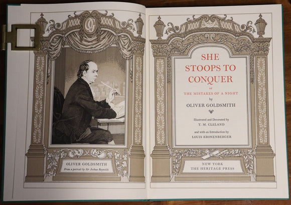 1964 She Stoops To Conquer by Oliver Goldsmith Heritage Press Literature Book