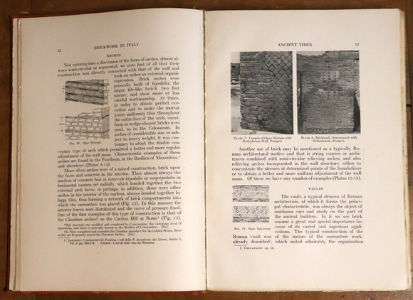 1925 Brickwork In Italy by GC Mars Antique American Architecture Reference Book